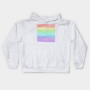 Rainbow Colors Hand Drawn Lines Kids Hoodie